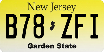 NJ license plate B78ZFI