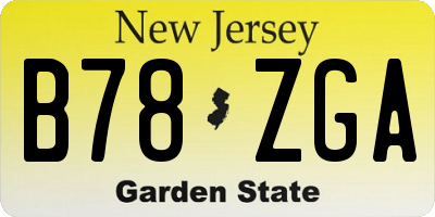 NJ license plate B78ZGA