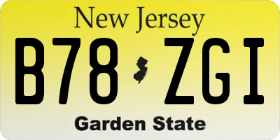 NJ license plate B78ZGI