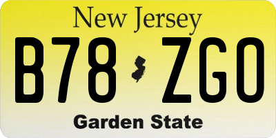 NJ license plate B78ZGO