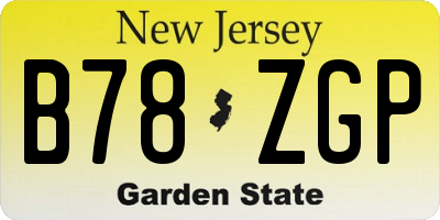 NJ license plate B78ZGP