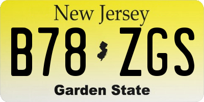 NJ license plate B78ZGS