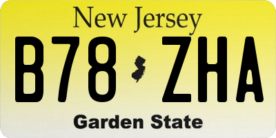 NJ license plate B78ZHA
