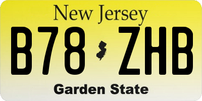 NJ license plate B78ZHB