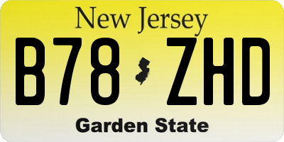 NJ license plate B78ZHD