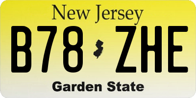 NJ license plate B78ZHE