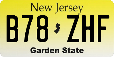 NJ license plate B78ZHF