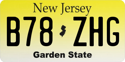 NJ license plate B78ZHG