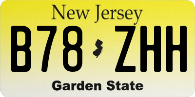 NJ license plate B78ZHH