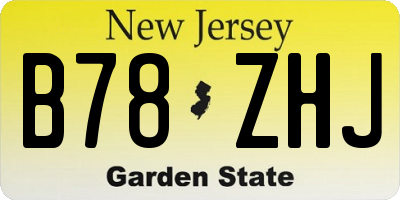 NJ license plate B78ZHJ