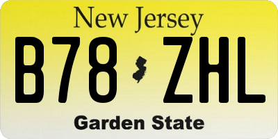 NJ license plate B78ZHL