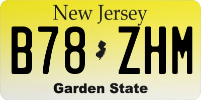 NJ license plate B78ZHM