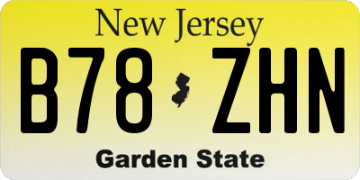 NJ license plate B78ZHN