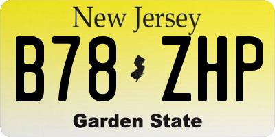 NJ license plate B78ZHP