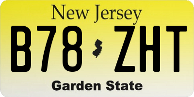 NJ license plate B78ZHT