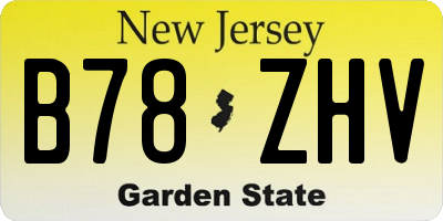 NJ license plate B78ZHV