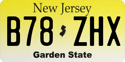 NJ license plate B78ZHX