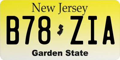 NJ license plate B78ZIA