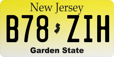 NJ license plate B78ZIH