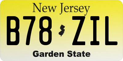 NJ license plate B78ZIL