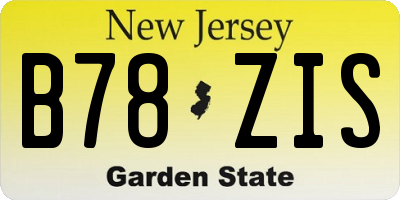 NJ license plate B78ZIS