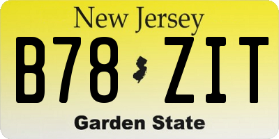 NJ license plate B78ZIT