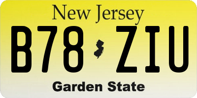 NJ license plate B78ZIU
