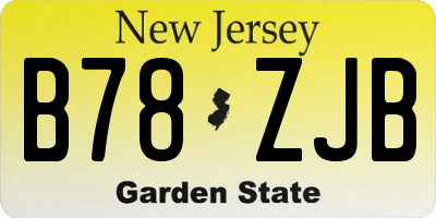 NJ license plate B78ZJB