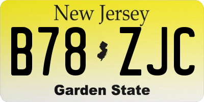 NJ license plate B78ZJC