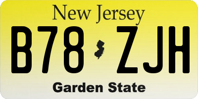 NJ license plate B78ZJH