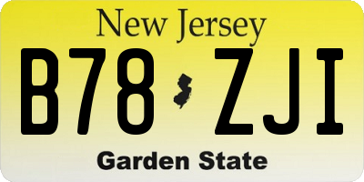 NJ license plate B78ZJI