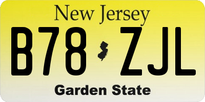 NJ license plate B78ZJL