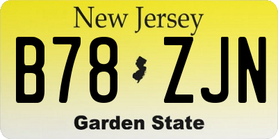 NJ license plate B78ZJN