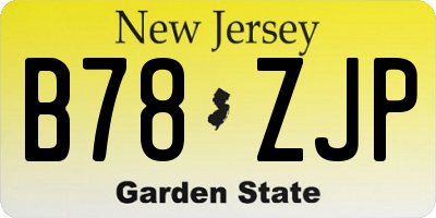 NJ license plate B78ZJP