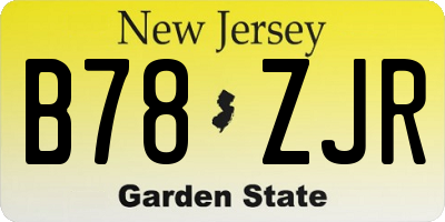 NJ license plate B78ZJR