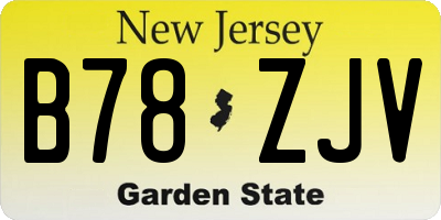 NJ license plate B78ZJV