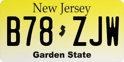 NJ license plate B78ZJW