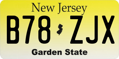 NJ license plate B78ZJX