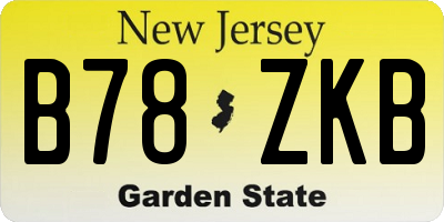 NJ license plate B78ZKB