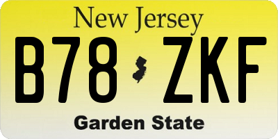 NJ license plate B78ZKF