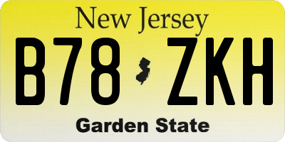 NJ license plate B78ZKH