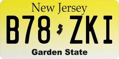 NJ license plate B78ZKI