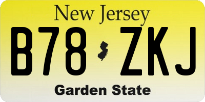 NJ license plate B78ZKJ