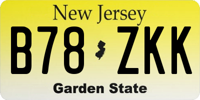 NJ license plate B78ZKK