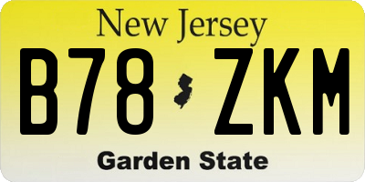 NJ license plate B78ZKM