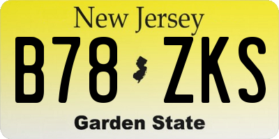 NJ license plate B78ZKS