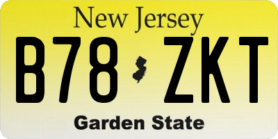 NJ license plate B78ZKT