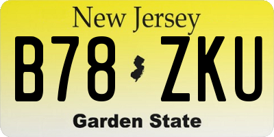 NJ license plate B78ZKU