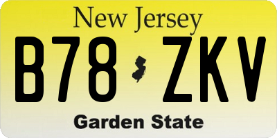 NJ license plate B78ZKV