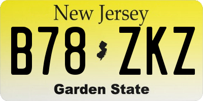 NJ license plate B78ZKZ
